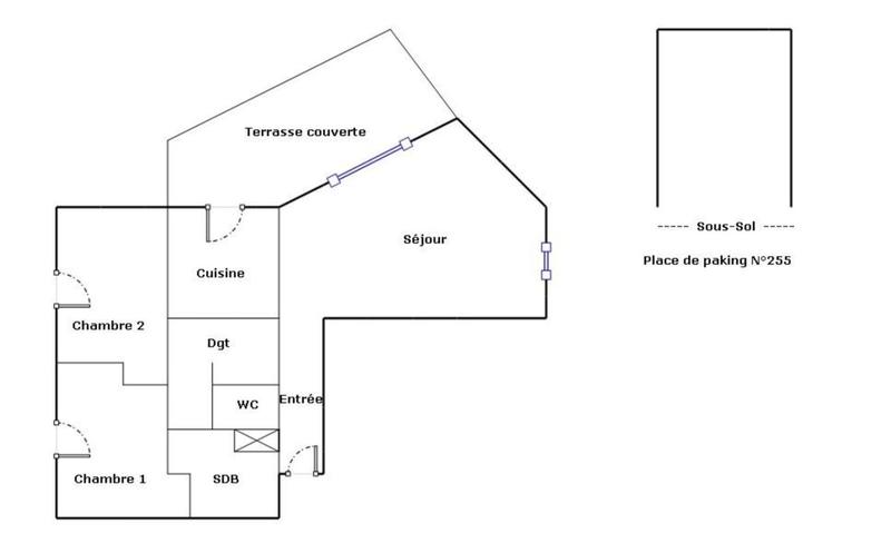 Appartement - 59 m² - 3 pièces