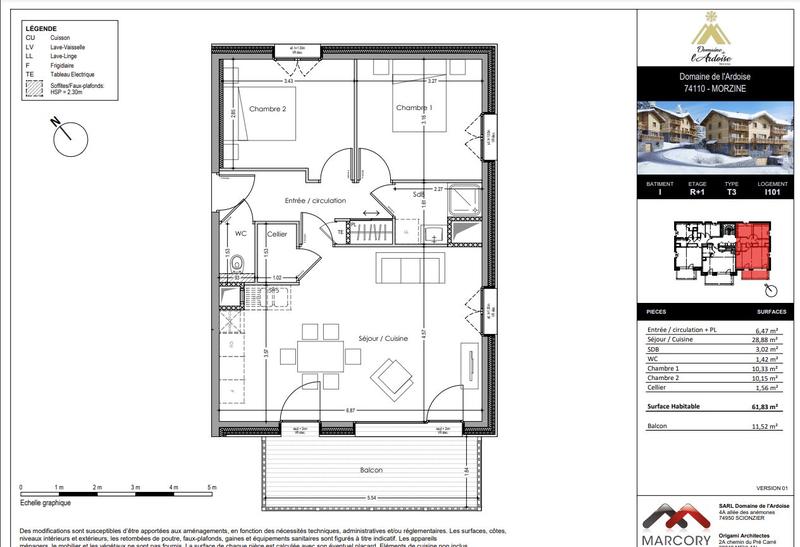 Appartement - 62 m² - 3 pièces