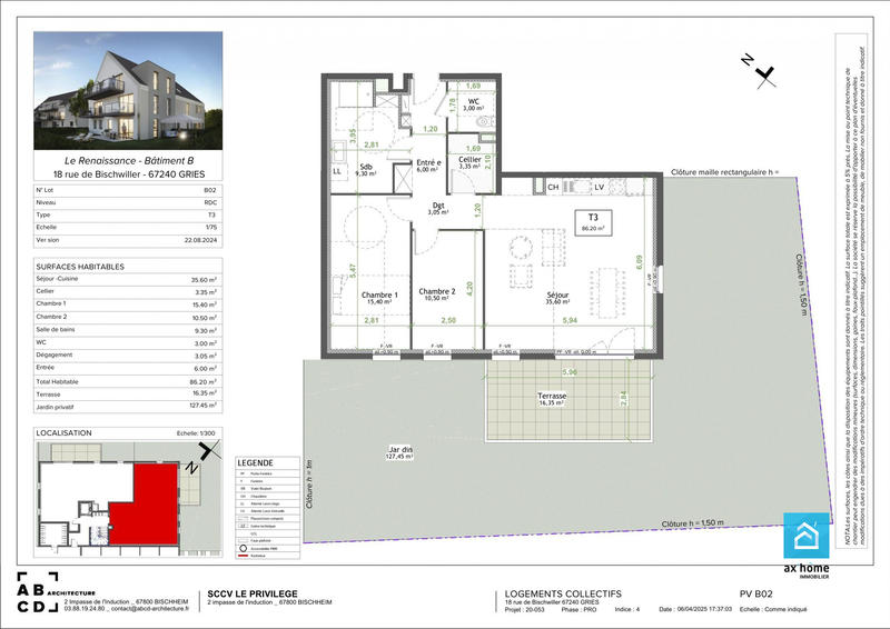 Appartement - 86 m² - 3 pièces