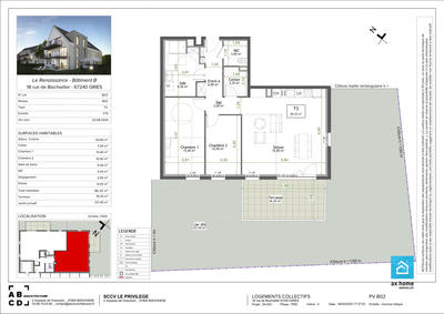 Appartement - 86 m² - 3 pièces