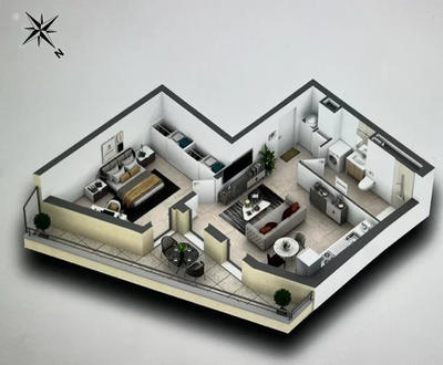 Appartement - 44 m² - 2 pièces