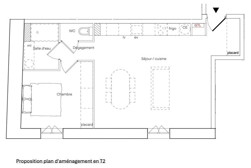 Appartement - 51 m² - 2 pièces