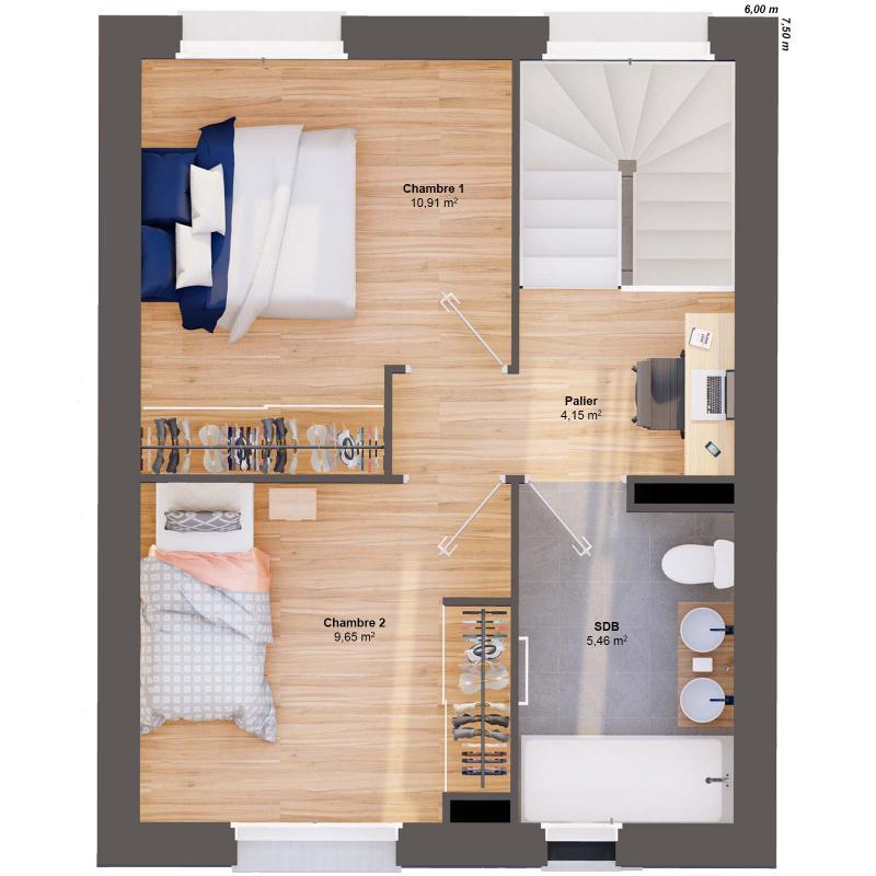 Maison - 63 m² - 4 pièces