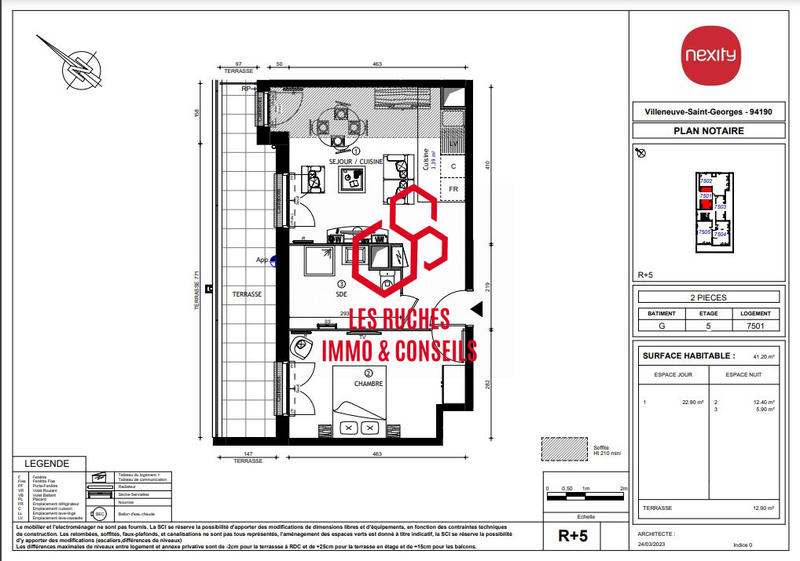 Appartement - 45 m² - 2 pièces