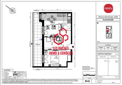 Appartement - 45 m² - 2 pièces