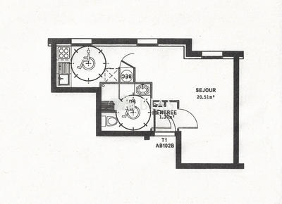 Appartement - 26 m² - 1 pièce