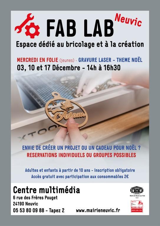 Atelier de création &quot;mercredi en folie&quot; : Gravure laser