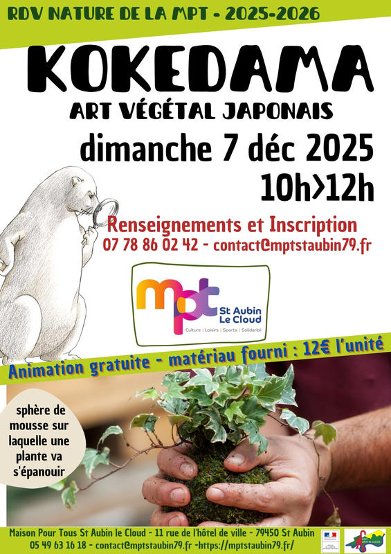 Rendez-vous nature de la Mpt : Atelier Kokedama