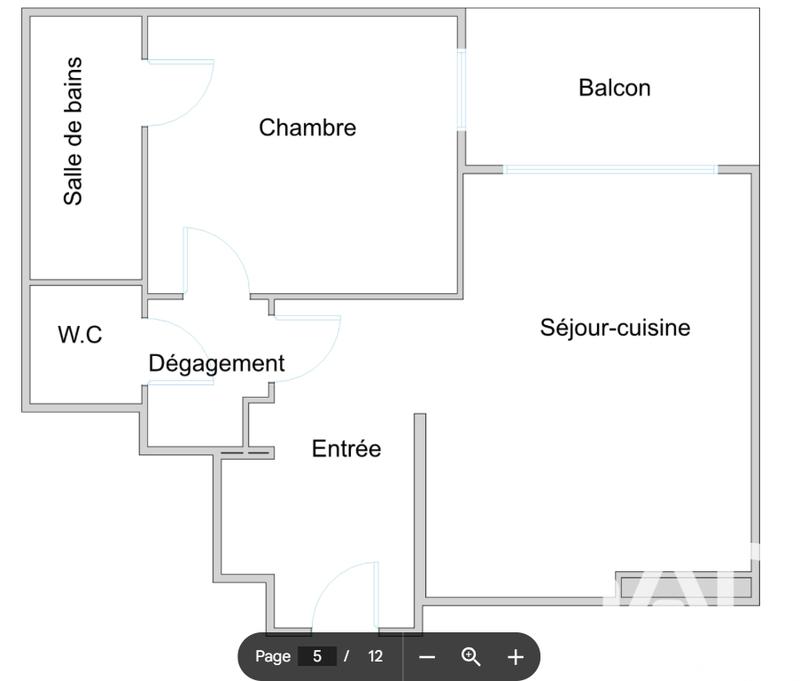 Appartement - 50 m² - 2 pièces