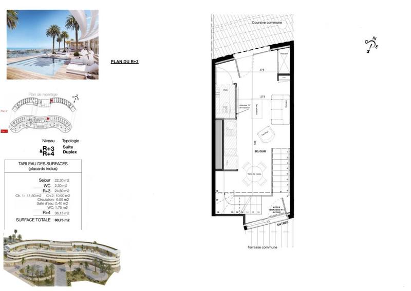 Appartement - 60 m² - 3 pièces