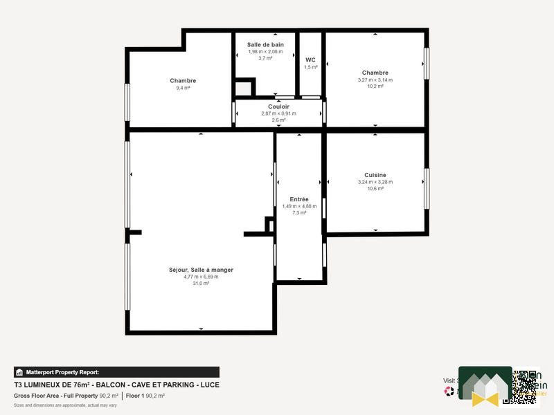 Appartement - 76 m² - 3 pièces