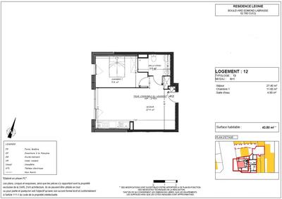Appartement - 44 m² - 2 pièces