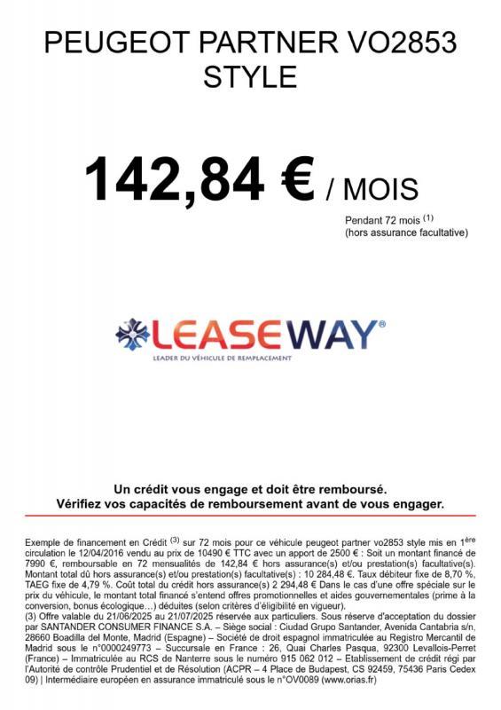 Peugeot Partner Tepee 1.6 BlueHDi 100ch Bvm5 Style