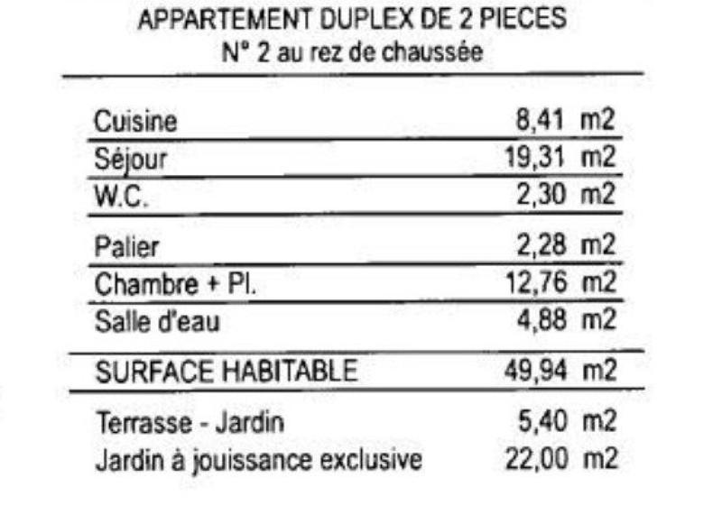 Appartement - 50 m² - 2 pièces