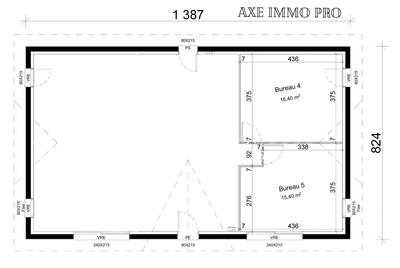 Bureau - 100 m² - 4 pièces