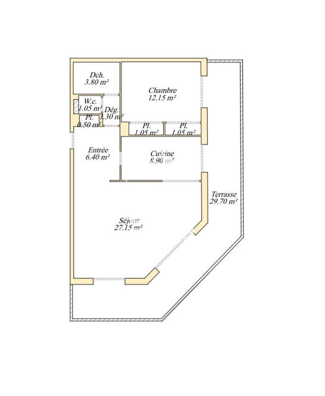 Appartement - 63 m² - 2 pièces