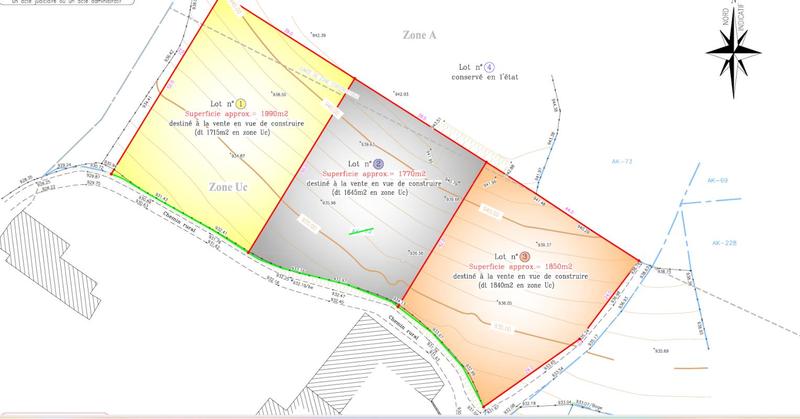 Terrain constructible - 1 990 m²