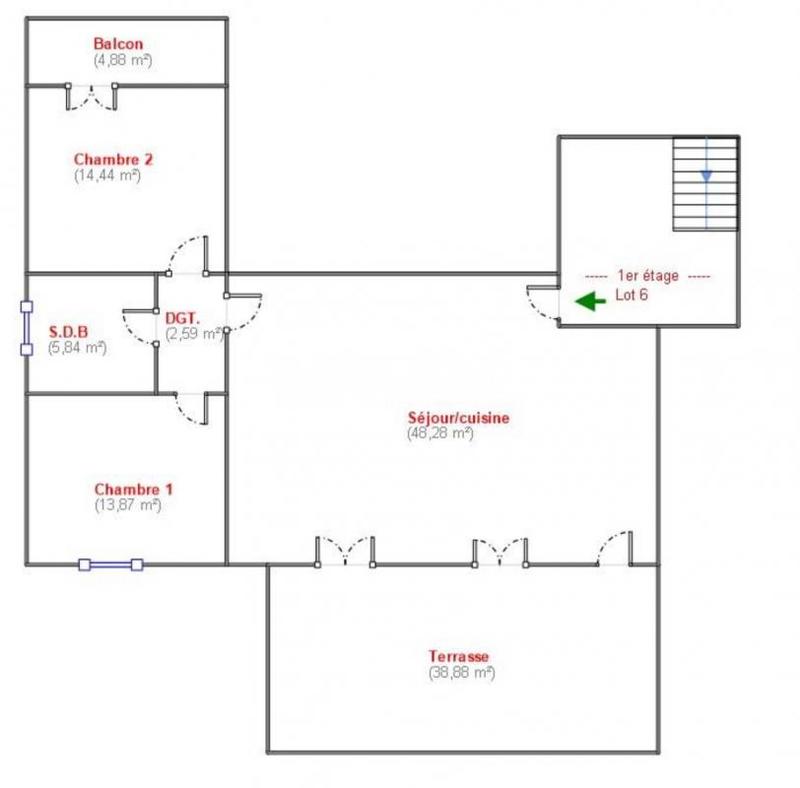 Appartement - 85 m² - 3 pièces