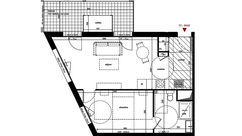 Appartement - 47 m² - 2 pièces