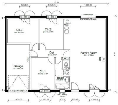 Maison - 79 m² - 4 pièces