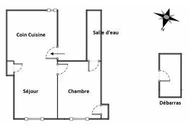 Appartement - 39 m² - 2 pièces