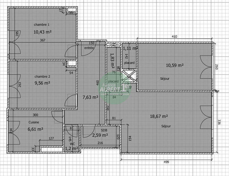 Appartement - 71 m² - 3 pièces