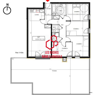 Appartement - 100 m² - 5 pièces