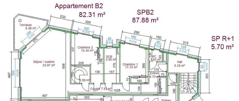 Appartement - 82 m² - 3 pièces