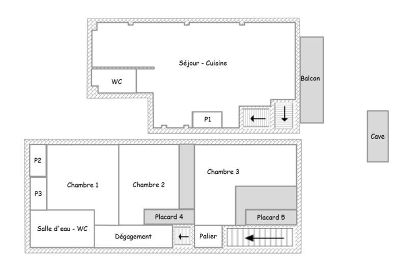 Duplex - 60 m² - 4 pièces