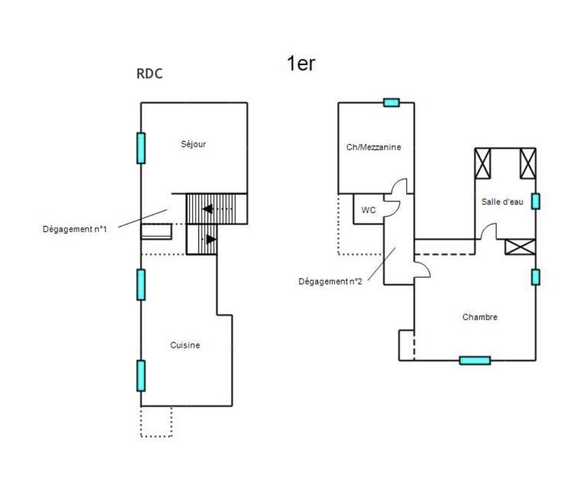 Appartement - 52 m² - 2 pièces