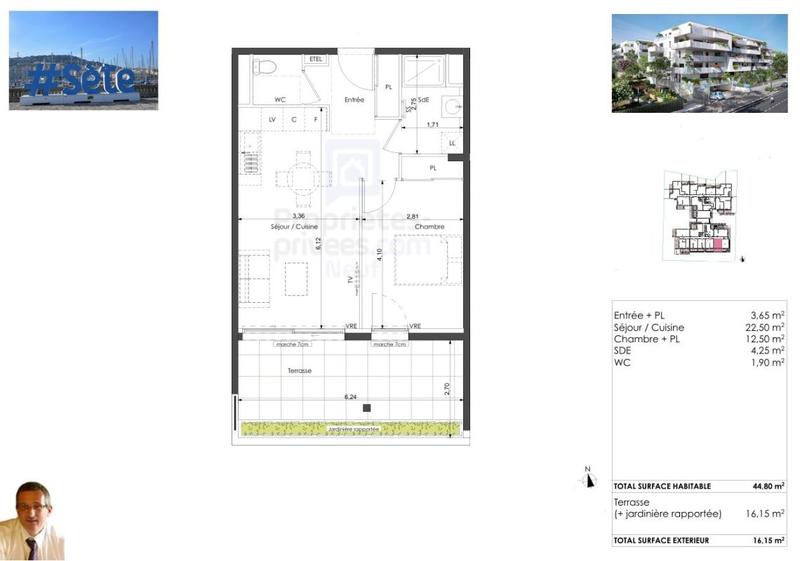Appartement - 44 m² - 2 pièces