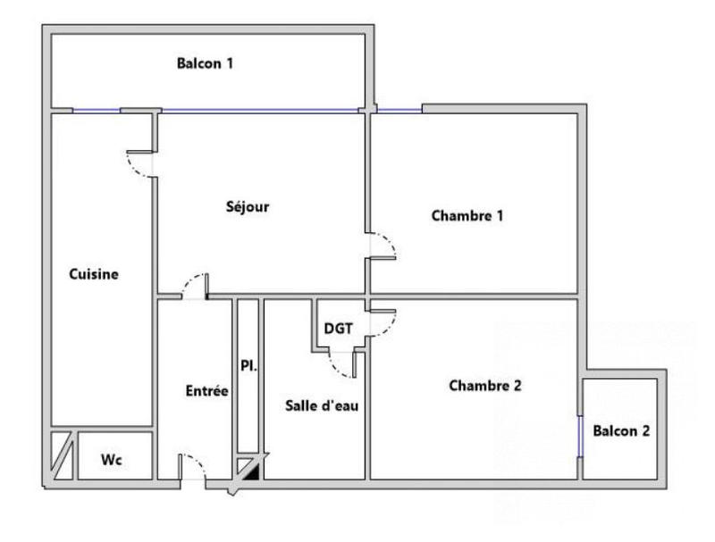 Appartement - 60 m² - 3 pièces