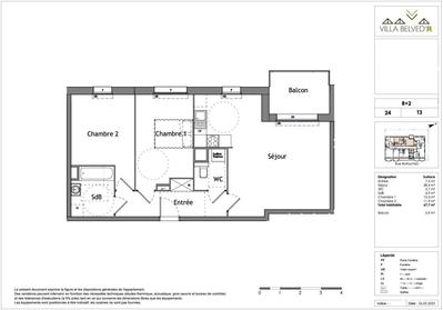 Appartement - 67 m² - 3 pièces