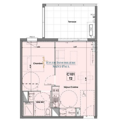 Appartement - 46 m² - 2 pièces