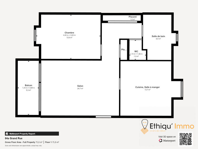 Appartement - 62 m² - 2 pièces