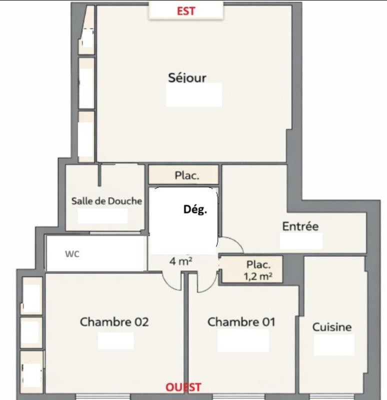 Appartement - 82 m² - 3 pièces