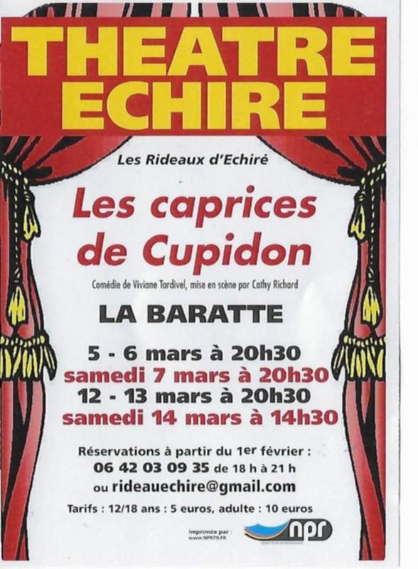 Théâtre : les Rideaux d’Échiré – les caprices de Cupidon à Échiré