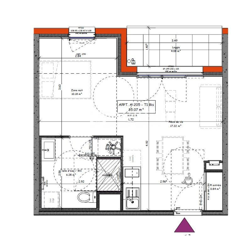 Appartement - 35 m² - 1 pièce