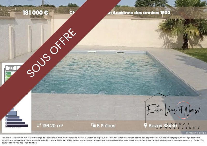 Maison ancienne - 136 m² - 8 pièces