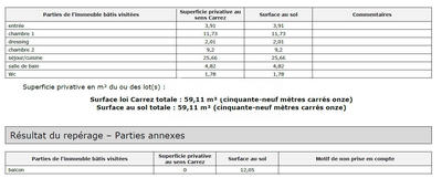Appartement - 59 m² - 3 pièces