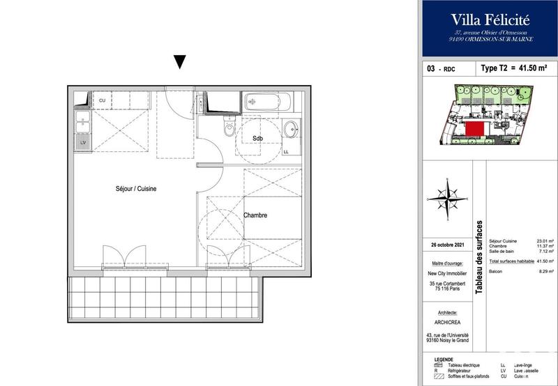 Appartement - 41 m² - 2 pièces