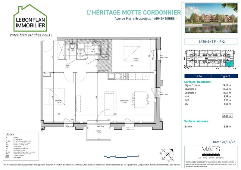 Appartement - 67 m² - 3 pièces