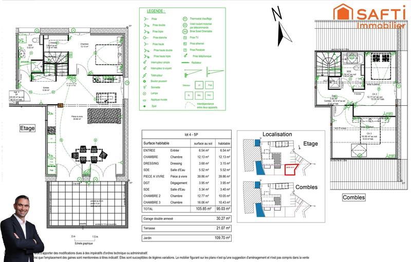 Appartement - 95 m² - 4 pièces