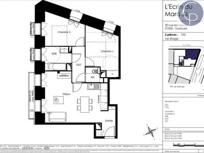 Appartement - 61 m² - 3 pièces