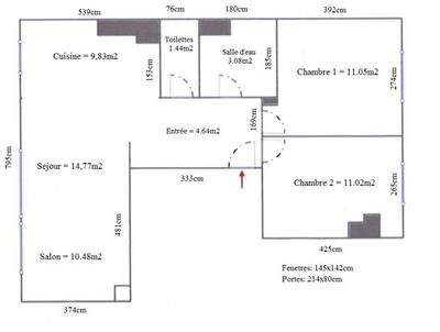 Appartement - 68 m² - 4 pièces