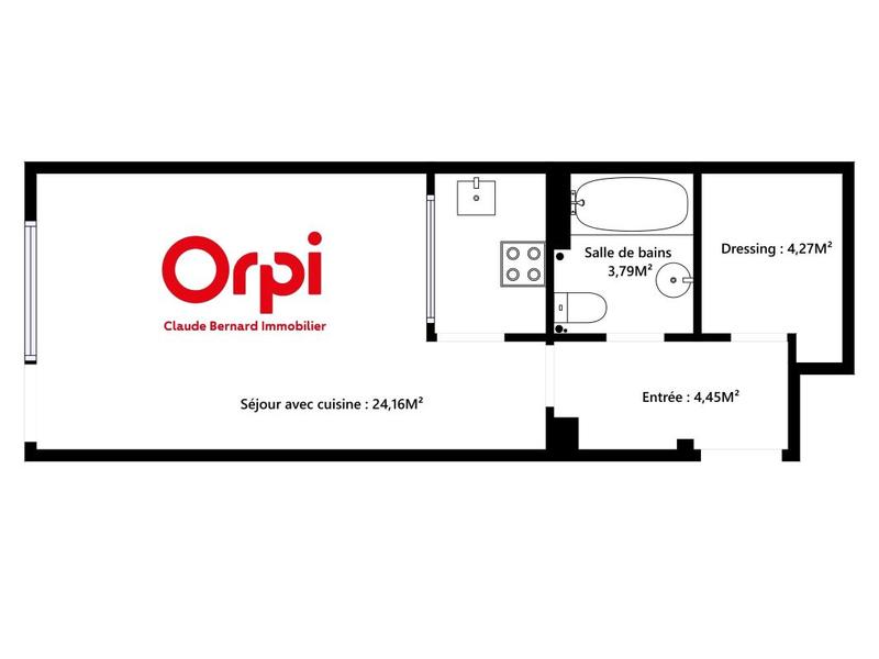 Studio - 36 m² - 1 pièce