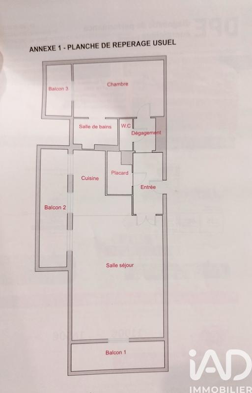 Appartement - 65 m² - 3 pièces