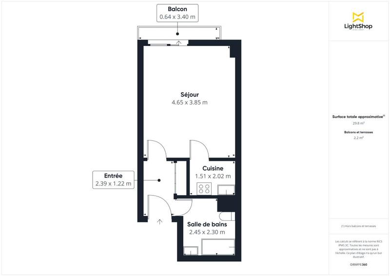 Appartement - 31 m² - 1 pièce