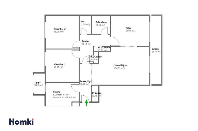 Appartement - 65 m² - 4 pièces