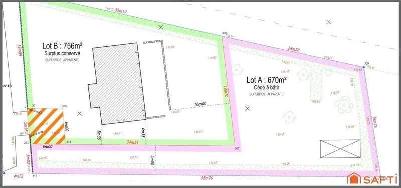 Terrain - 670 m²